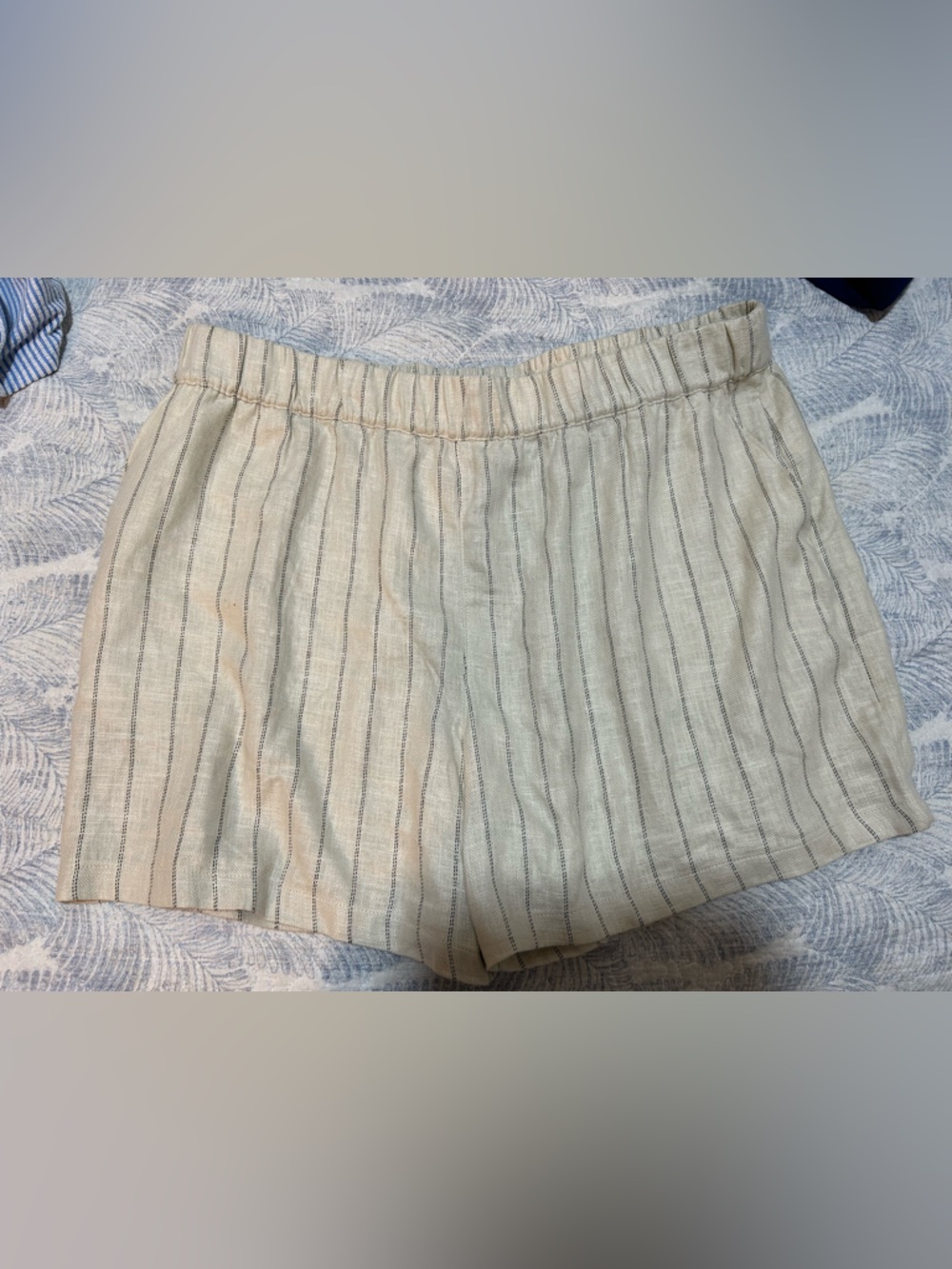 Blank NYC Beige Mini Skirt with Black Pinstripes